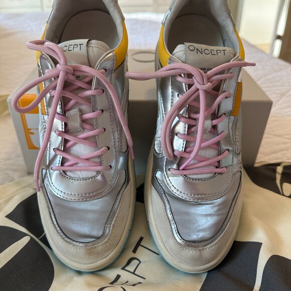 Oncept  Silver Sneakers with Pink Laces - Picture 7 of 8